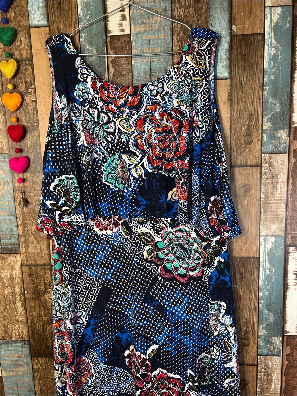 Rafaella Navy Floral & Multicolor Print Midi Dress - Picture 5 of 16